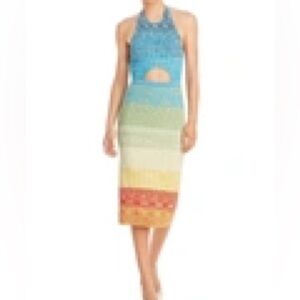 Staud Halter Midi Cutout Dress Size XS